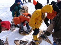 Snowshoe lesson, photo by State Parks.